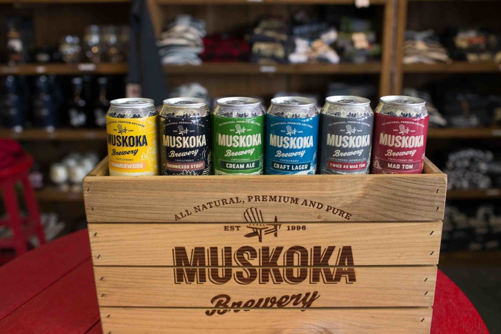 A line-up of Muskoka brewery beers in store