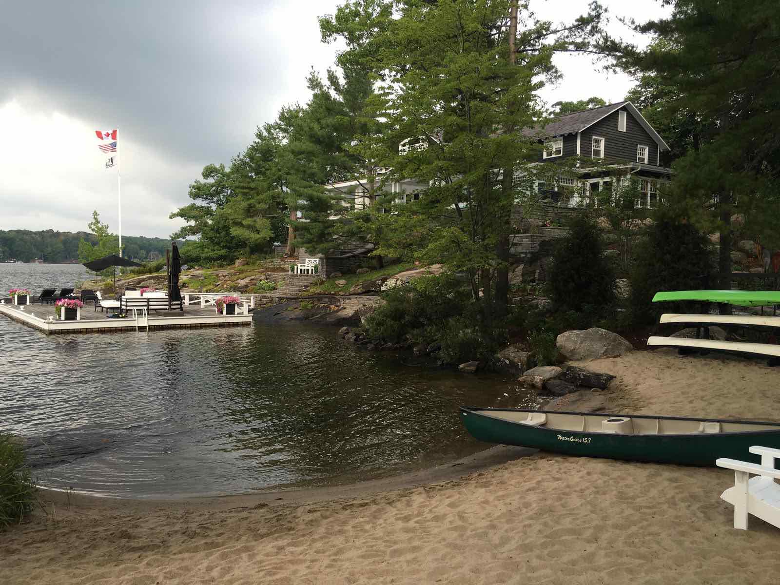 06-Old Woman Island beach and docks of this luxury muskoka cottage rentals