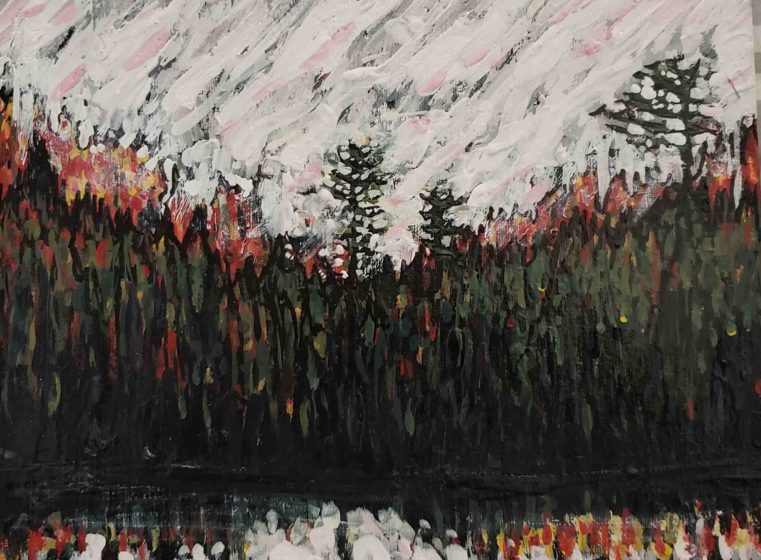 Muskoka Art Events painting of trees and lake