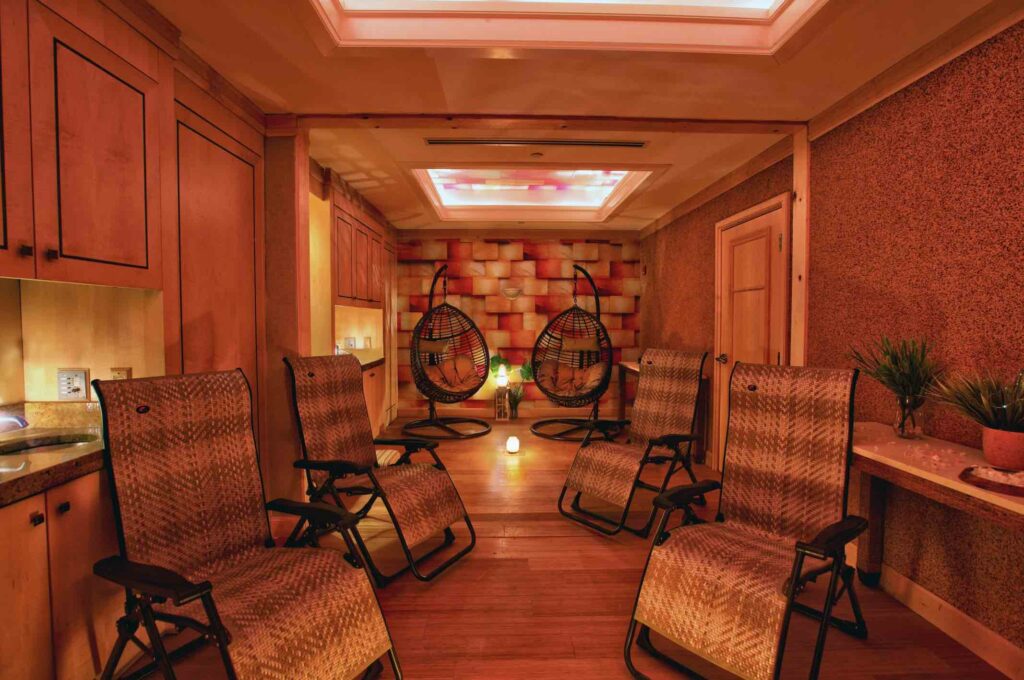 JW Marriott Rosseau spa salt-room with seating