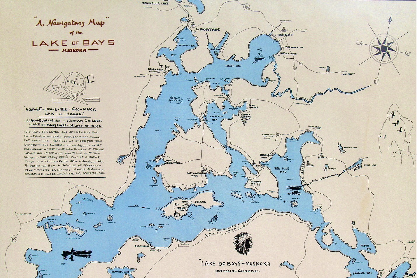 Lake of Bays Map - Doug Cunnington Books